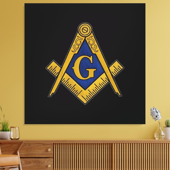 Masonic Freemasons Square and Compass Canvas Print (Insitu(LivingRoom))
