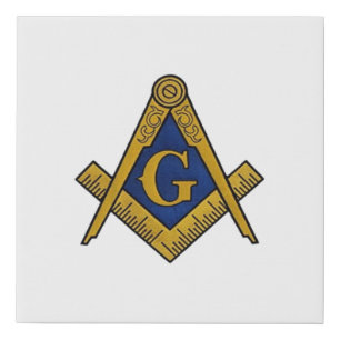 Masonic Freemasons Square and Compass Faux Canvas Print
