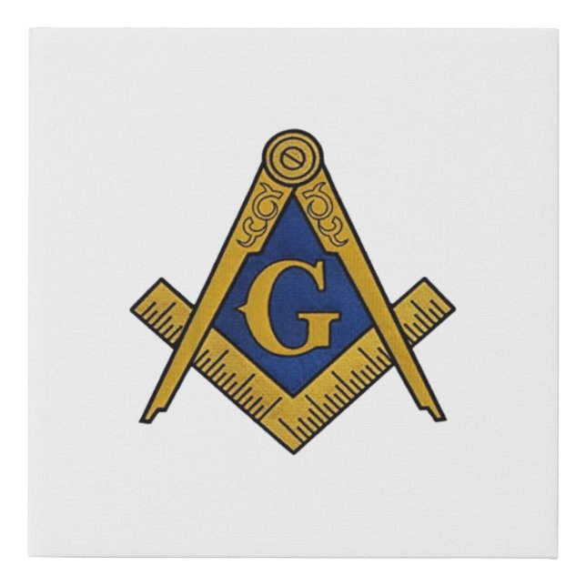 Masonic Freemasons Square and Compass Faux Canvas Print (Front)