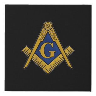 Masonic Freemasons Square and Compass Faux Canvas Print