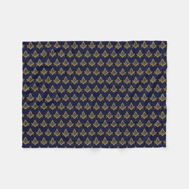 Masonic Freemasons Square and Compass Fleece Blanket (Front (Horizontal))