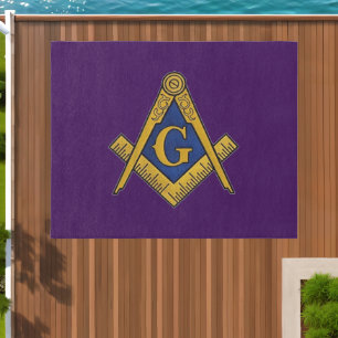 Masonic Freemasons Square and Compass Outdoor Rug