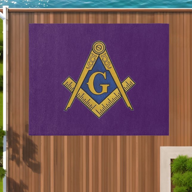 Masonic Freemasons Square and Compass Outdoor Rug (Insitu (Outdoor 1))