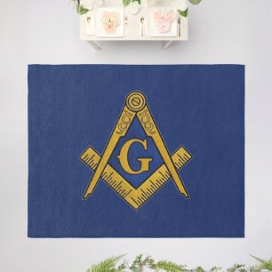 Masonic Freemasons Square and Compass Outdoor Rug