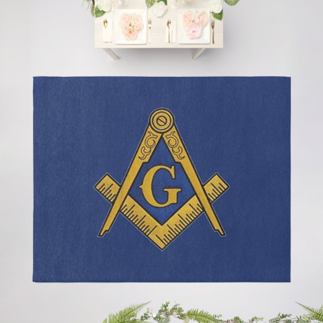 Masonic Freemasons Square and Compass Outdoor Rug (Insitu (Wedding 2))