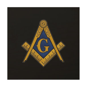 Masonic Freemasons Square and Compass Wood Wall Art
