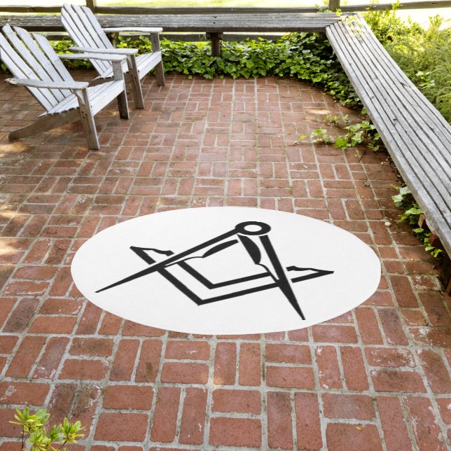 Masonic Freemasons Square Compass Outdoor Rug (Insitu (Outdoor 3))