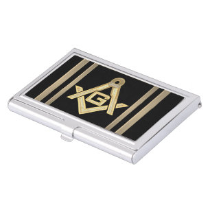 Masonic Golden Rush Business Card Case