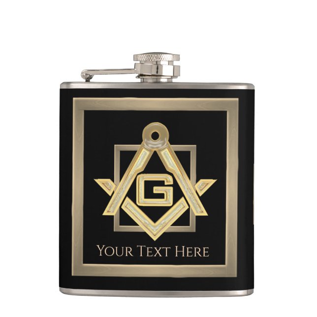 Masonic Golden Rush Flask (Front)
