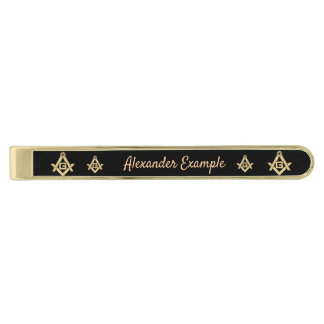 Masonic Golden Rush Gold Finish Tie Bar