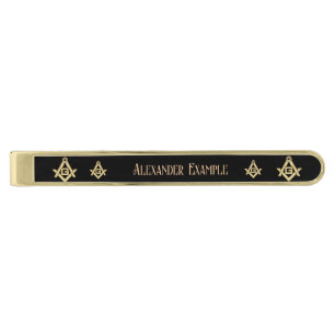Masonic Golden Rush Gold Finish Tie Bar