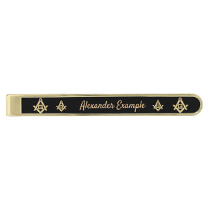 Masonic Golden Rush Gold Finish Tie Bar