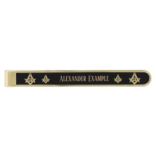 Masonic Golden Rush Gold Finish Tie Bar
