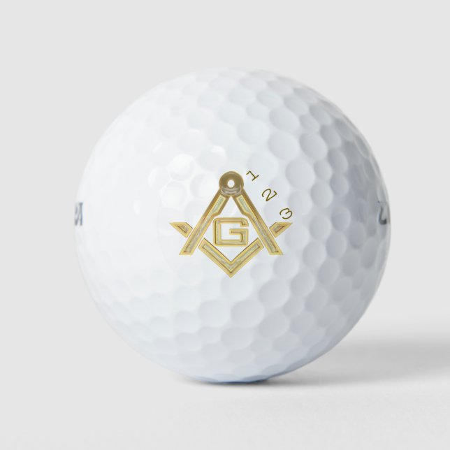 Masonic Golden Rush Golf Balls (Front)