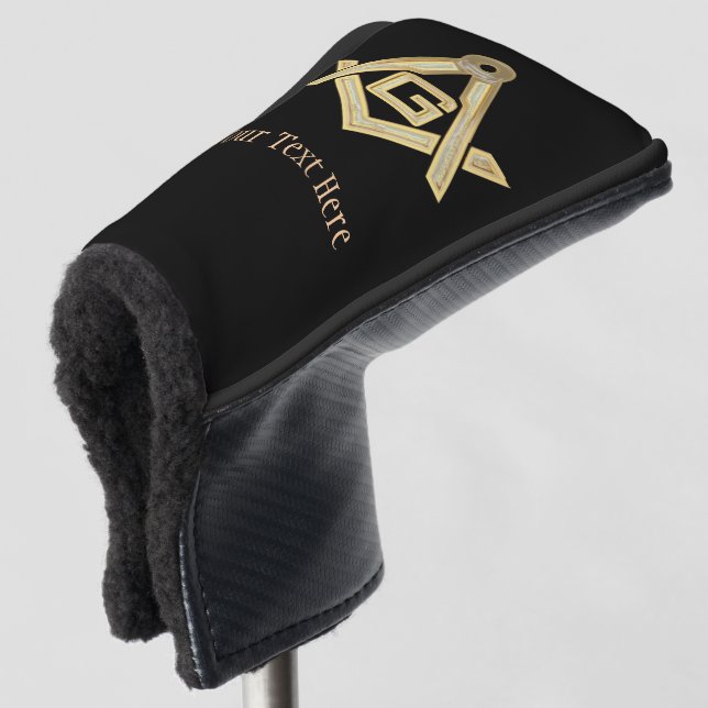 Masonic Golden Rush Golf Head Cover (3/4 Front)