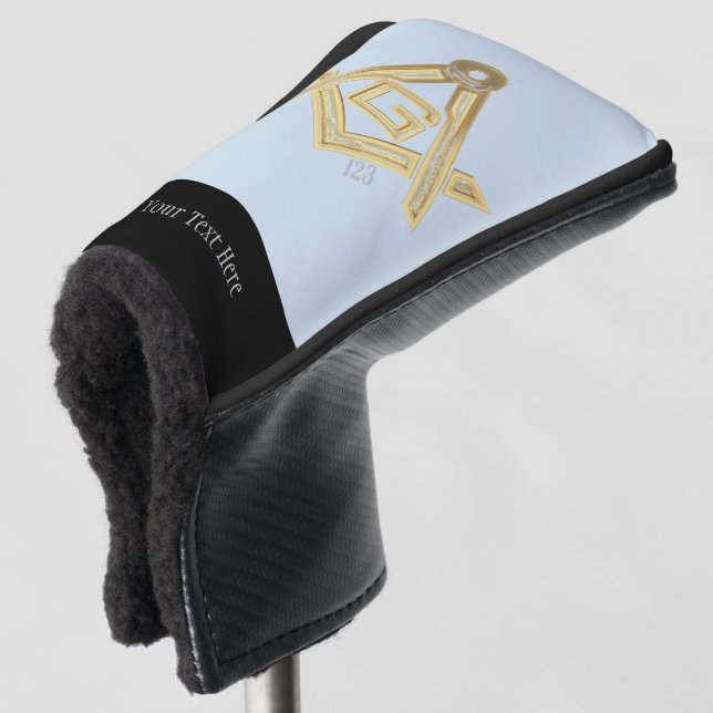 Masonic Golden Rush Golf Head Cover (3/4 Front)