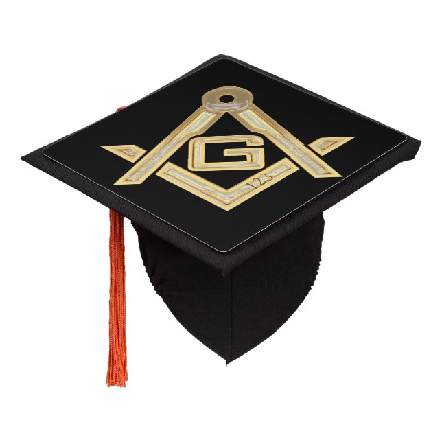 Masonic Golden Rush Graduation Cap Topper (Angled)