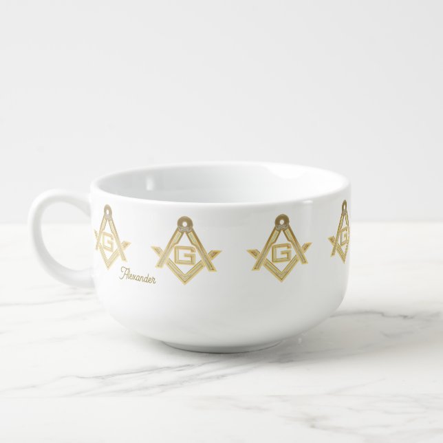Masonic Golden Rush Soup Mug (Right)