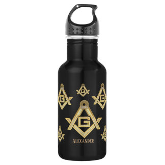 Masonic Golden Rush Stainless Steel Water Bottle