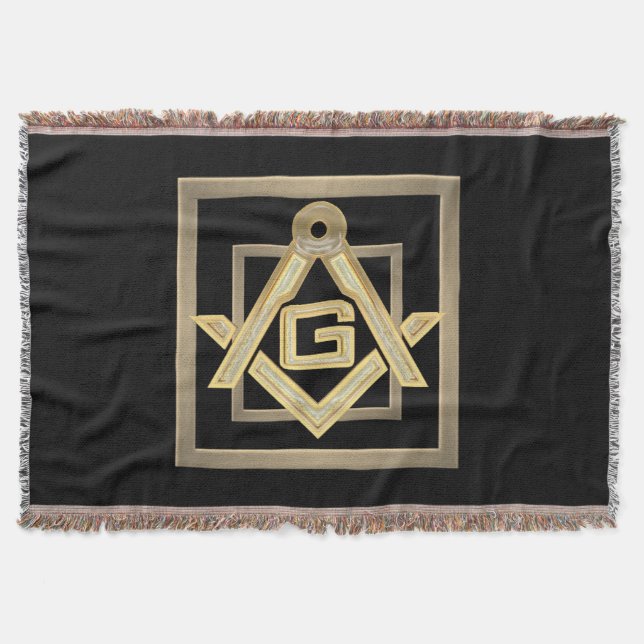 Masonic Golden Rush Throw Blanket (Front)