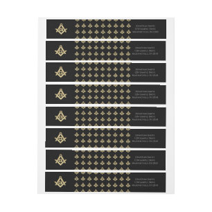 Masonic Golden Rush Wrap Around Address Label