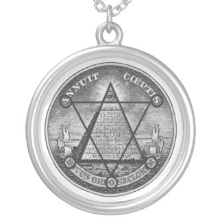 masonic jewel silver plated necklace