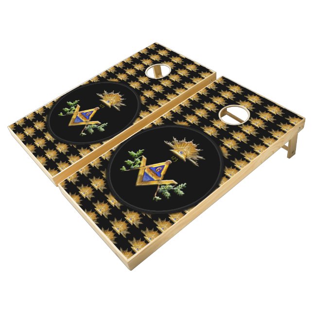 Masonic Life Cornhole Set (Angled)