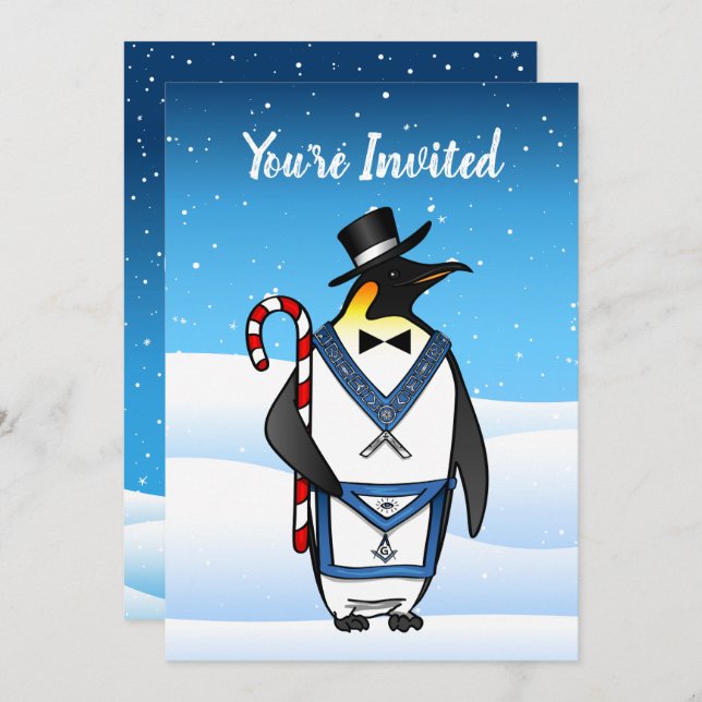 Masonic Lodge Christmas Party Invitations (Front/Back)