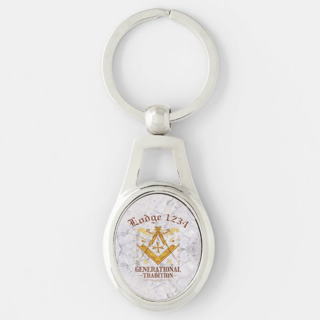 Masonic Lodge Customizable Keychain (Front)