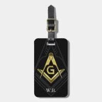 Masonic Luggage Tags | Black Gold Freemason