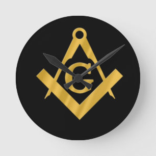 Masonic "Mason for Life" Round Clock