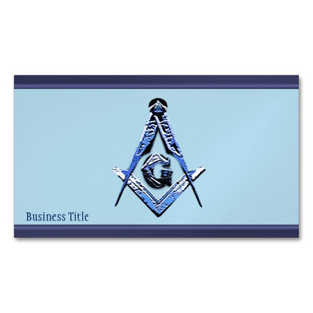 Masonic Minds (Blue) Business Card Magnet (Front)