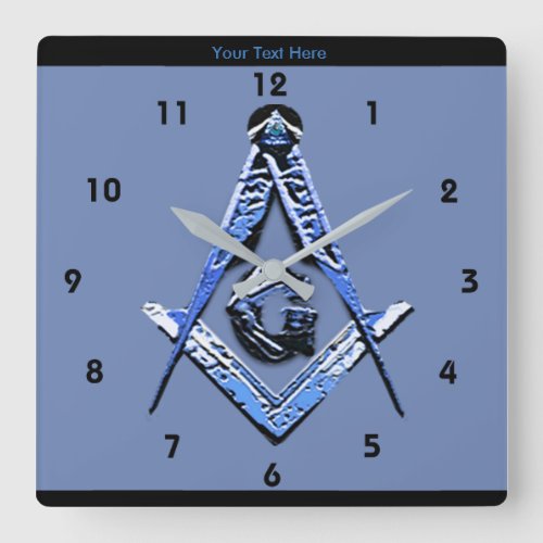 Masonic Minds Blue Square Wall Clock