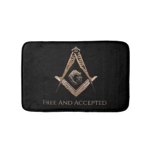 Masonic Minds (BrownishGold) Bath Mat