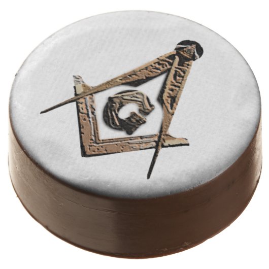 Masonic Minds (Golden) Chocolate Dipped Oreo (Angled)