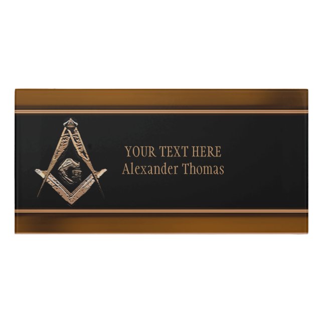 Masonic Minds (Golden) Door Sign (Classic Front)