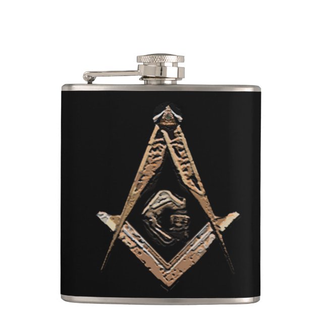 Masonic Minds (Golden) Flask (Front)