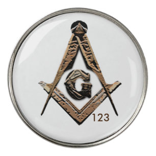 Masonic Minds (Golden) Golf Ball Marker