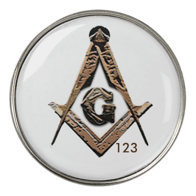 Masonic Minds (Golden) Golf Ball Marker (Front)