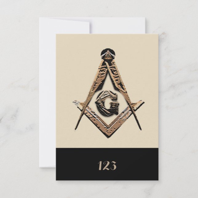 Masonic Minds (Golden) Invitation (Front)
