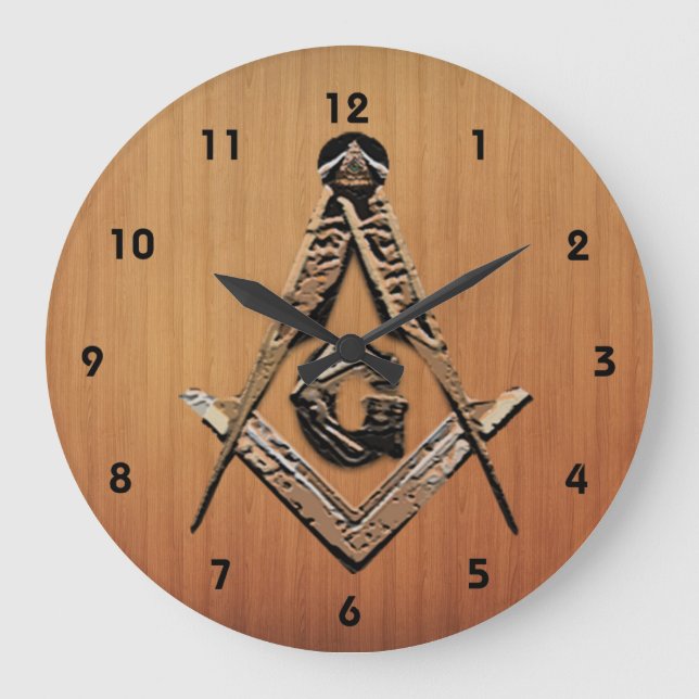 Masonic Minds (Golden) Large Clock (Front)