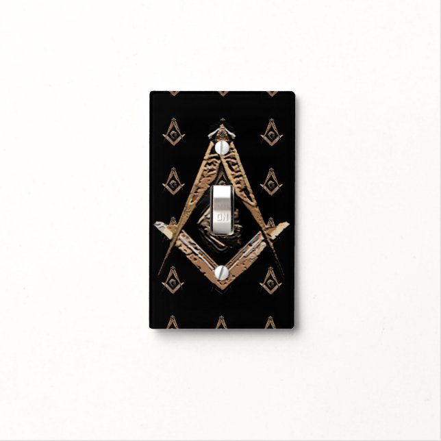 Masonic Minds (Golden) Light Switch Cover (In Situ)