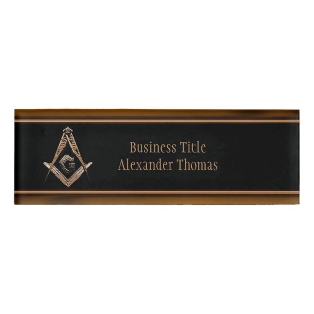 Masonic Minds (Golden) Name Tag (Front)