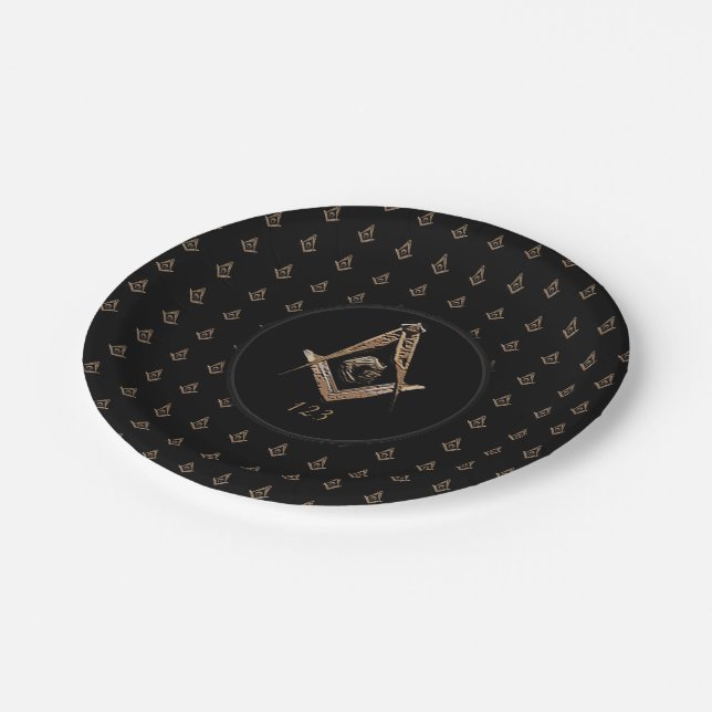 Masonic Minds (Golden) Paper Plates (Angled)