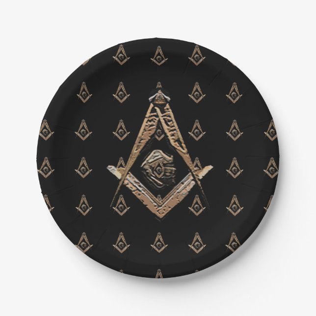 Masonic Minds (Golden) Paper Plates (Front)
