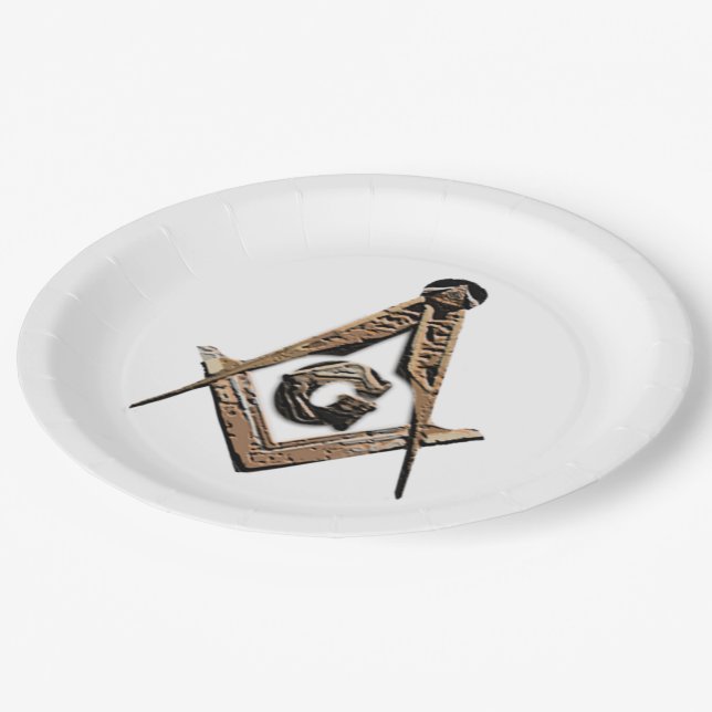 Masonic Minds (Golden) Paper Plates (Angled)