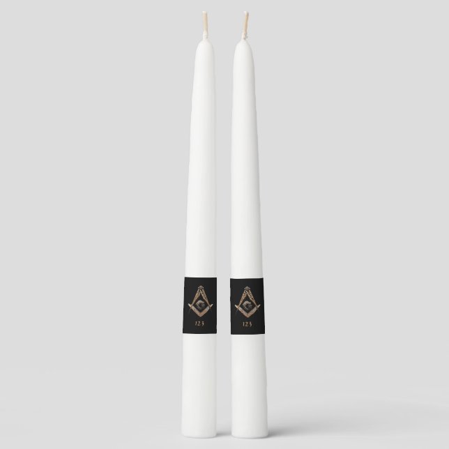 Masonic Minds (Golden) Taper Candle (Front)