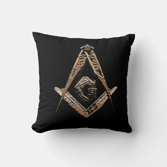 Masonic Minds (Golden) Throw Pillow (Front)