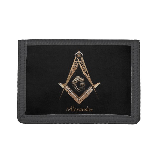 Masonic Minds (Golden) Trifold Wallet (Front)