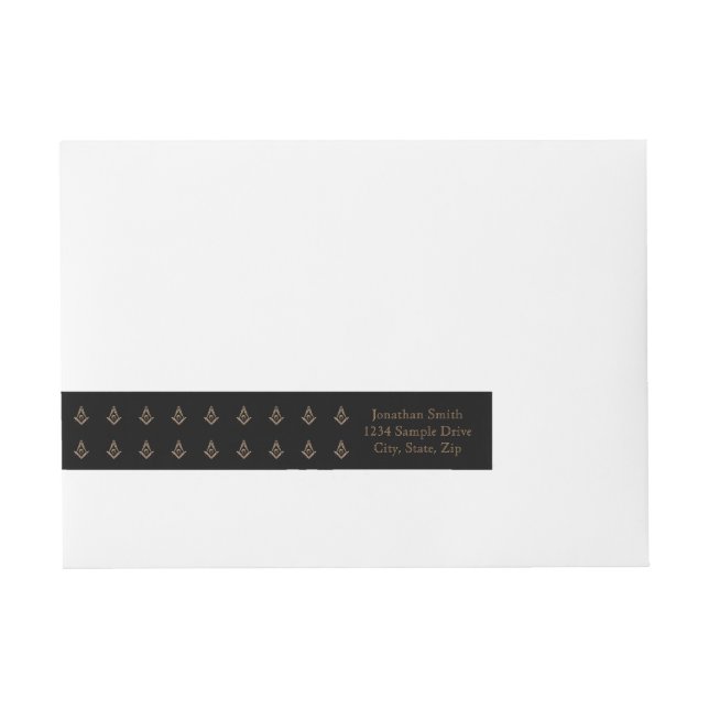 Masonic Minds (Golden) Wrap Around Address Label (Front)